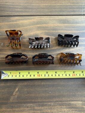 Brown Butterfly Hair Clips Set Of 6